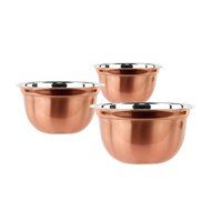 Set of 3 Copper-Plated Stainless Steel Mixing Bowls (1 1/2 Qt, 3 Qt, 5Qt.) N2