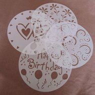 Hysagtek 4Pcs Round Cake Fondant Craft Decorating Flower Heart Birthday Sugarcraft Mold