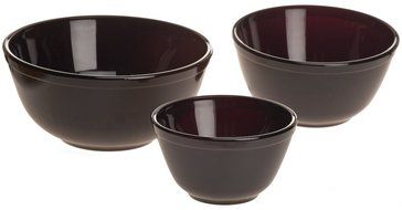 Nesting Mixing Bowl 3 Piece Set Mosser Glass American Made (Smoked Granite) N4