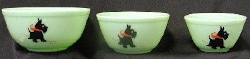 Nesting Mixing Bowl 3 Piece Set Mosser Glass American Made (Smoked Granite) N6