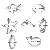 BeBeFun Stainless Steel Cookie Cutter/ Fondant Cutter/ Fruit Cutter. Cup Cake Decoration Tools 7Pcs Set. Shark... N3