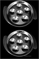 Set 2 Stainless Steel Snail Mushroom Escargot Baking Plate Dishes with Handles