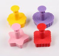 Yueton Plastic Spring Embossing Tool Geometric Shape Flower, Heart, Star, Square Biscuit Mold Cookie Cutter Plungers... N2