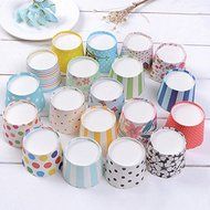 Gabkey 100pcs Random Colorful Premium Greaseproof Cupcake Paper Liners No Muffin Pan Needed Cupcakes Papers N2