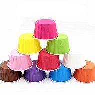 Gabkey 100pcs Random Colorful Premium Greaseproof Cupcake Paper Liners No Muffin Pan Needed Cupcakes Papers N7