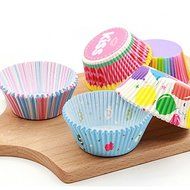 Gabkey 100pcs Random Colorful Premium Greaseproof Cupcake Paper Liners No Muffin Pan Needed Cupcakes Papers N17