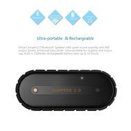 Mrice Campers 2.0 Bluetooth Wireless Waterproof Speaker with Microphone, 6W output (Black) N4