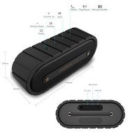 Mrice Campers 2.0 Bluetooth Wireless Waterproof Speaker with Microphone, 6W output (Black) N5