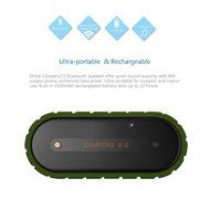 Mrice Campers 2.0 Bluetooth Wireless Waterproof Speaker with Microphone, 6W output (Black) N11