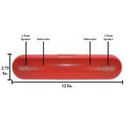 SoundLogic XT Extra Large Rechargeable Wireless Bluetooth Pill Capsule Speaker, Red N5