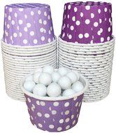 Outside the Box Papers Polka Dot Candy Nut Cups 48 Pack Purple, Lilac, White