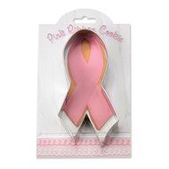 Pink Ribbon Cookie and Fondant Cutter - Ann Clark - 5.8 Inches - US Tin Plated Steel