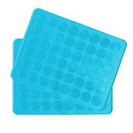 Homankit 2 Pack 48 Capacity Silicone Macarons Mat Baking Sheet, Rose Red N3