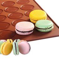 Homankit 2 Pack 48 Capacity Silicone Macarons Mat Baking Sheet, Rose Red N6