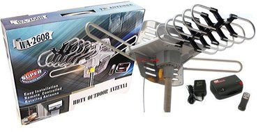 Amplified HD Digital Outdoor HDTV Antenna 150 Miles Long Range with Motorized 360 Degree Rotation, UHF/VHF/FM... N4