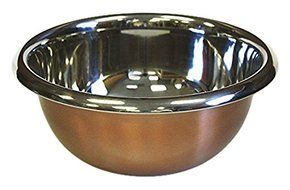 ZUCCOR Premium Stainless Steel Mixing Bowl with Copper Plated Exterior, 4.2 qt./4000ml Capacity N3