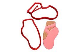 Ballet Foot and Slipper Cookie Cutter Set (4 inches)