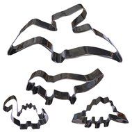 Yatim 4pcs Stainless Steel Pterosaur Dinosaur Shape Cookie Biscuit Fondant Cookie Cutter Mold for Baking Mold