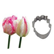 FOUR-C Fondant Molds Parrot Tulip Gum paste Cutters Sugarcraft Petal for Cake Decorations Color Silver