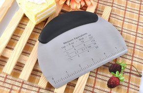 Flyesto Pastry Dough Scraper Stainless Steel Silicone Dough Cutter, Cake Bread Pizza Cutter/Chopper, Multipurpose... N2