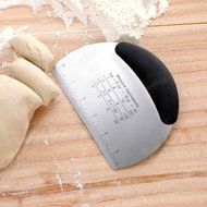 Flyesto Pastry Dough Scraper Stainless Steel Silicone Dough Cutter, Cake Bread Pizza Cutter/Chopper, Multipurpose... N3