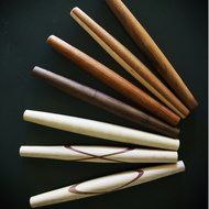 Mahogany French Rolling Pin: Tapered Solid Wood Design. Hand Crafted in the USA. N3