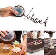 1 Set Silicone Pastry Macaron Baking Mould Sheet Mat +Decorating Pen +3 Nozzles * FREE SHIPPING * N2