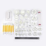 TANGCHU Cake Tools 14 sets (46pcs) Flower Fondant Cake Sugarcraft Decorating Kit Cookie Mould Icing Plunger Cutter... N2