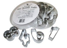 Caftit Edibles; 9 Pcs Stainless Steel Mini Number Cookie, Fondant, Fruit, Craft Cutters