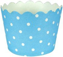 Creative Converting 12 Count Polka Dot Baking Cups, Pastel Blue