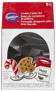 Wilton 2308-5077 5-Piece Christmas Cookies for Santa Metal Cookie Cutter Set N3