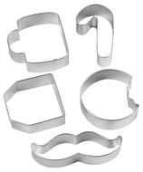 Wilton 2308-5077 5-Piece Christmas Cookies for Santa Metal Cookie Cutter Set N4
