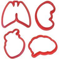 Anatomical Body Parts Cookie Cutter 4 Pc Set