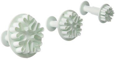 Longzang 3-Piece Decorating Fondant Embossing Tool Big Frozen Snowflake Plunger Cake Cutter