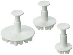 Longzang 3-Piece Decorating Fondant Embossing Tool Big Frozen Snowflake Plunger Cake Cutter N2