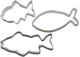 Goldfish Cookie Cutter - Set of 3 Multipurpose Cutters, 5-inch, 3-inch and Jesus Fish 4.5-inch