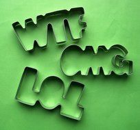 LAWMAN LOL WTF OMG funny words fondant pastry baking cookie cutter set