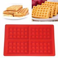 Delight eShop 4-Cavity Waffles Cake Chocolate Silicone Pan Mold Baking Mould Kitchen Safety N2