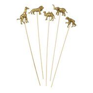 Talking Tables Be Happy Party Animals for Flower Displays and Table Centerpieces (8 Pack), Gold