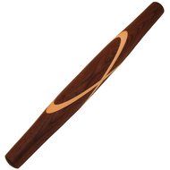 Black Walnut with Sugar Maple Celtic Knot French Style Rolling Pin: Tapered Solid Wood Design.