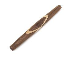 Black Walnut with Sugar Maple Celtic Knot French Style Rolling Pin: Tapered Solid Wood Design. N2