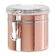 Oggi 5304.12 Copper Plated Stainless Steel Airtight Canister with Clamp, 52 Ounce N3