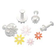 FOUR-C Fondant Supplies Daisy Cutting Set for Cupcake Decorating Color White