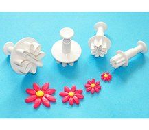 FOUR-C Fondant Supplies Daisy Cutting Set for Cupcake Decorating Color White N2