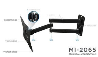 Mount-It! TV Wall Mount Full Motion LCD, LED 4K TV Swivel Bracket for 23-55 inch Screen Size, Compatible with... N4