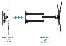 Mount-It! TV Wall Mount Full Motion LCD, LED 4K TV Swivel Bracket for 23-55 inch Screen Size, Compatible with... N5