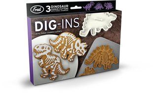 Fred &amp; Friends DIG-INS Dinosaur Fossil Cookie Cutter/Stampers, Set of 3 N2