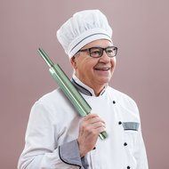 Stainless Steel Rolling Pin - Non-Stick and Freezer Safe for Keeping Dough Cool (Stainless Steel, 10 Inch) N2