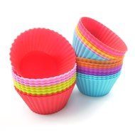 LEMCASE Silicone Baking Cups, Cupcake Liners, Muffin Cup (Set of 24, Round) - Cake and Chocolate Small Pastry... N2