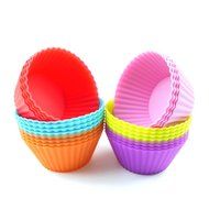 LEMCASE Silicone Baking Cups, Cupcake Liners, Muffin Cup (Set of 24, Round) - Cake and Chocolate Small Pastry... N3